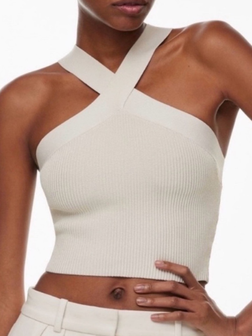 Aritzia Babaton Cross Sculpt Knit Top - size medium.